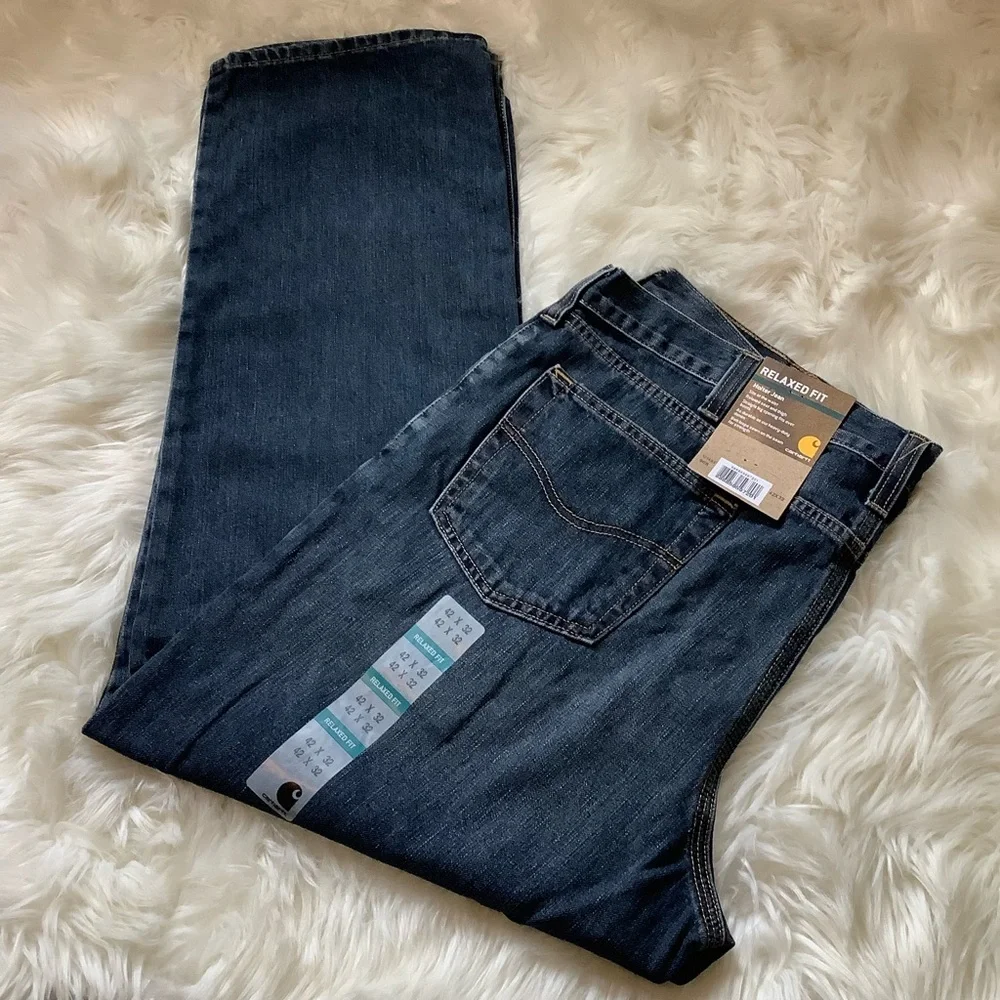 New Mens Carhartt Workwear‎ Holter Jeans 42 X 32 Relaxed Fit Straight Leg Denim